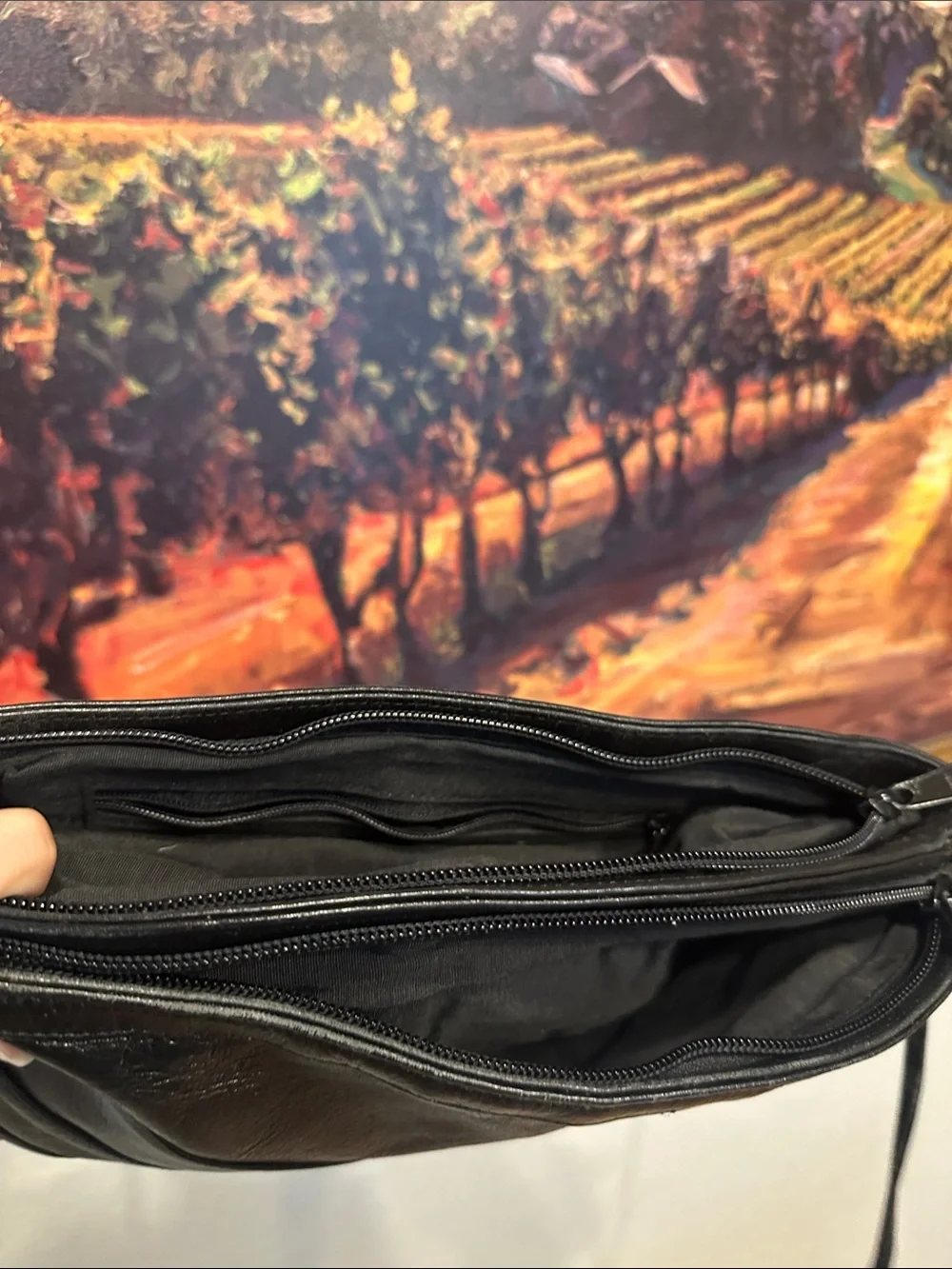 Black Leather Crossbody Bag - Classic Women's Shoulder Bag